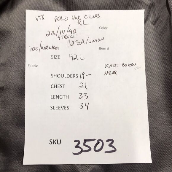 RALPH LAUREN Polo University Club Tweed Blazer Men 42L Gray Herringbone USA - Picture 16 of 16